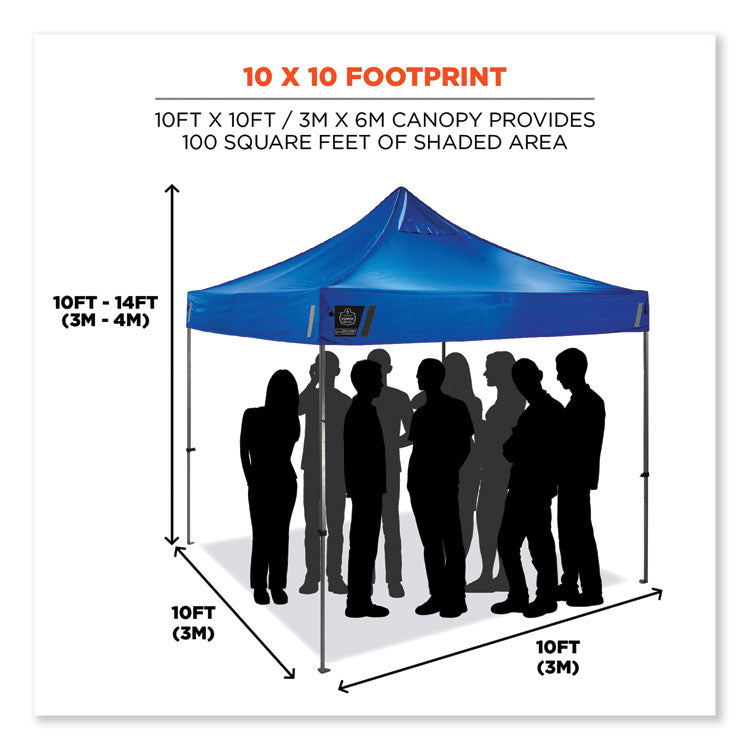 Shax 6000 Heavy-Duty Pop-Up Tent, Single Skin, 10 ft x 10 ft, Polyester/Steel, Blue