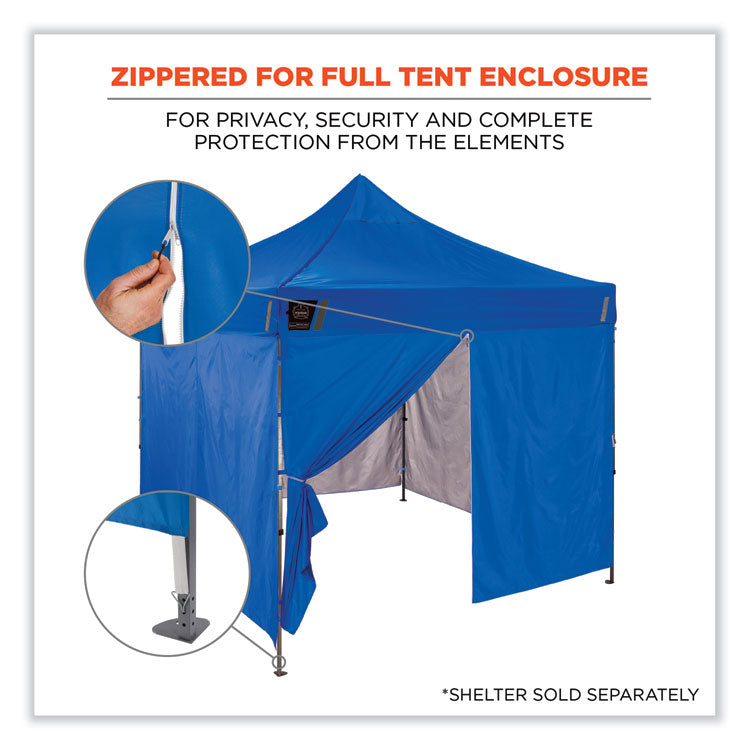 Shax 6096 Pop-Up Tent Sidewall with Zipper, Single Skin, 10 ft x 10 ft, Polyester, Blue