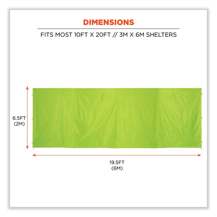 Shax 6097 Pop-Up Tent Sidewall, Single Skin, 10 ft x 10 ft, Polyester, Lime