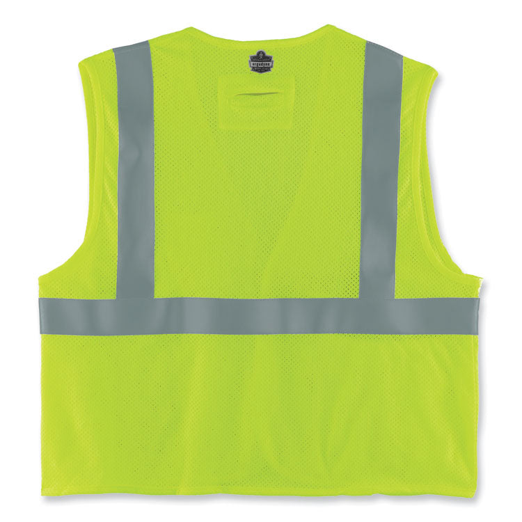GloWear 8263FRHL Class 2 FR Safety Economy Hook and Loop Vest, Modacrylic Mesh/Cotton, Small/Medium, Lime