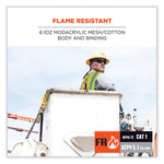 GloWear 8263FRHL Class 2 FR Safety Economy Hook and Loop Vest, Modacrylic Mesh/Cotton, Small/Medium, Lime