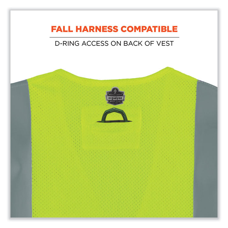 GloWear 8263FRHL Class 2 FR Safety Economy Hook and Loop Vest, Modacrylic Mesh/Cotton, 2X-Large/3X-Large, Lime