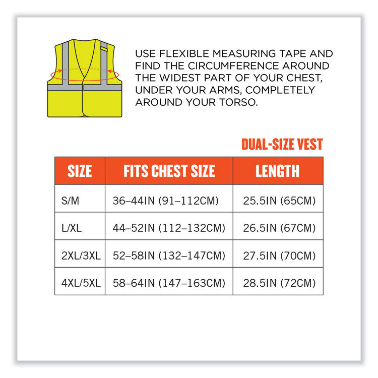 GloWear 8263FRHL Class 2 FR Safety Economy Hook and Loop Vest, Modacrylic Mesh/Cotton, 4X-Large/5X-Large, Lime