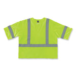 GloWear 8356FRHL Class 3 FR Hook and Loop Safety Vest with Sleeves, Modacrylic, Small/Medium, Lime