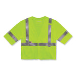 GloWear 8356FRHL Class 3 FR Hook and Loop Safety Vest with Sleeves, Modacrylic, Large/X-Large, Lime
