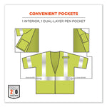 GloWear 8356FRHL Class 3 FR Hook and Loop Safety Vest with Sleeves, Modacrylic, Large/X-Large, Lime