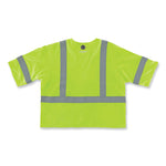 GloWear 8356FRHL Class 3 FR Hook and Loop Safety Vest with Sleeves, Modacrylic, 4X-Large/5X-Large, Lime