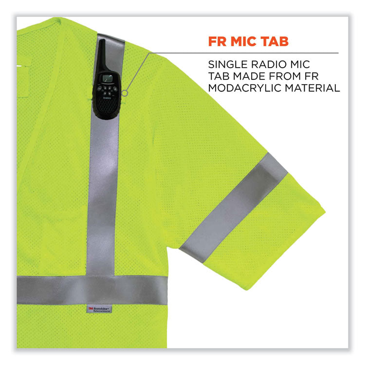 GloWear 8356FRHL Class 3 FR Hook and Loop Safety Vest with Sleeves, Modacrylic, 4X-Large/5X-Large, Lime