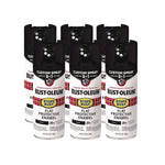 Rust-Oleum Stops Rust Protective Enamel Spray Paint, Flat Black, 12 oz., 6/Carton (376855)