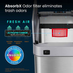 iTouchless Stainless Steel Wings Open Lid Sensor Trash Can with AbsorbX Odor Control, Silver, 18 gal. (WS18RSL)