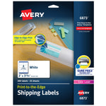 Avery Print-to-the-Edge Color Laser Shipping Labels, 2" x 3-3/4", White, 200 Labels/Pack (6873)