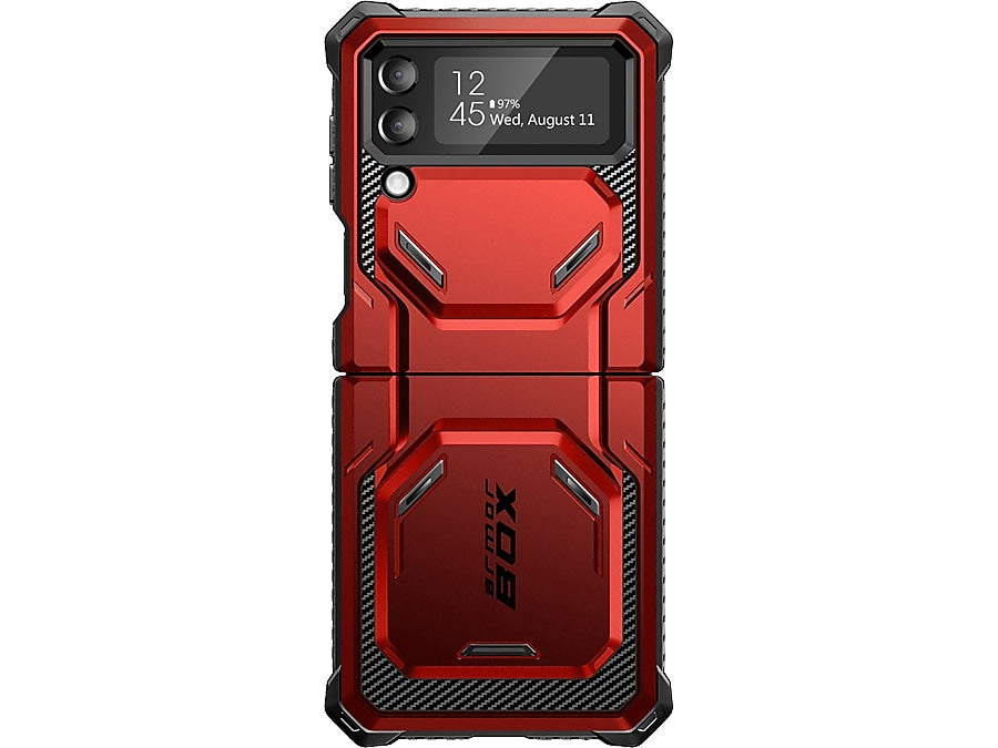 i-Blason Armorbox Metallic Red Rugged Case for Samsung Galaxy Z Flip4 (Galaxy2022-ZFlip4-5G-Armorbox-Ruddy)