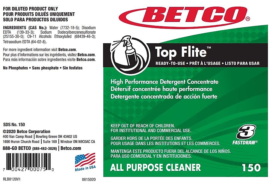 Betco Top Flite Secondary Label, 24/Pack (1509090)