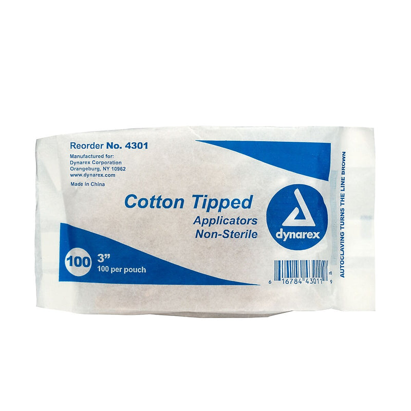 First Aid Only Non-Sterile Cotton Tipped Applicators, 3" L, 100/Pack (25-400)