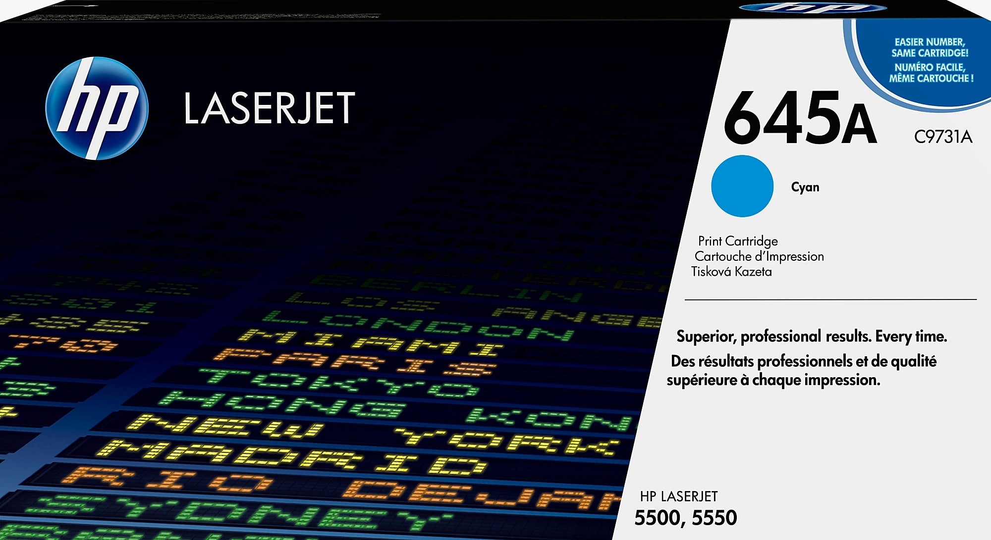 HP 645A Cyan Standard Yield Toner Cartridge, Prints Up to 12,000 Pages (C9731A)