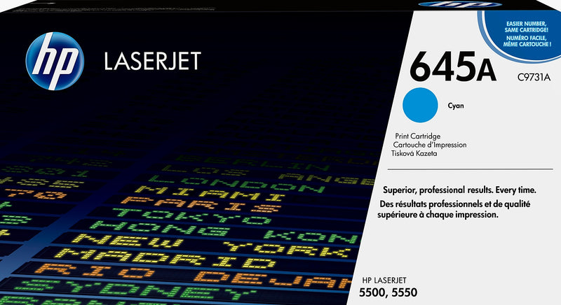 HP 645A Cyan Standard Yield Toner Cartridge, Prints Up to 12,000 Pages (C9731A)