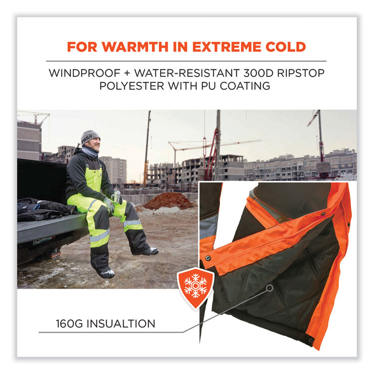 GloWear 8928 Class E Hi-Vis Insulated Bibs, 3X-Large, Orange