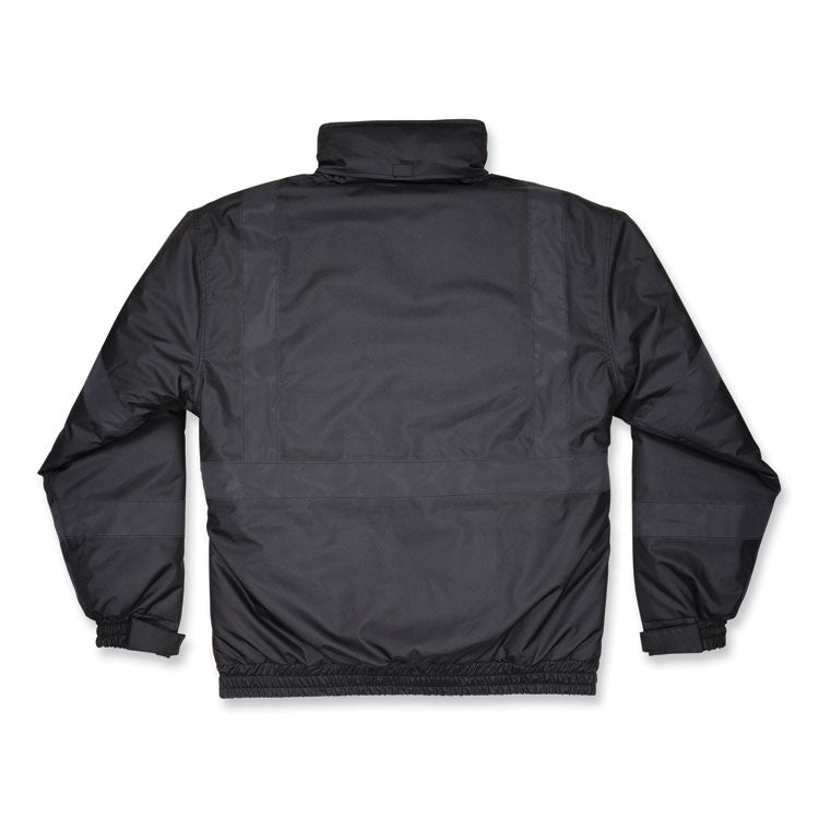 GloWear 8377EV Non-Certified Hi-Vis Quilted Bomber Jacket, Black, Small