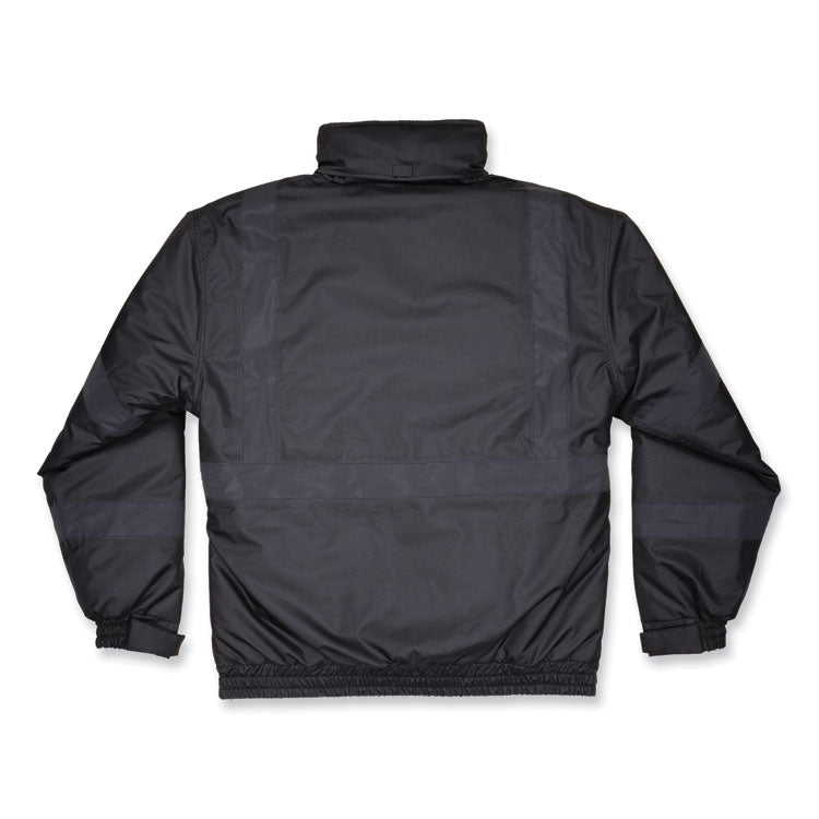 GloWear 8377EV Non-Certified Hi-Vis Quilted Bomber Jacket, Black, 4X-Large