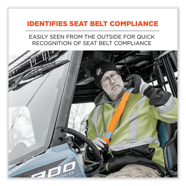 GloWear 8004 Hi-Vis Seat Belt Cover, 6" x 18.5", Orange