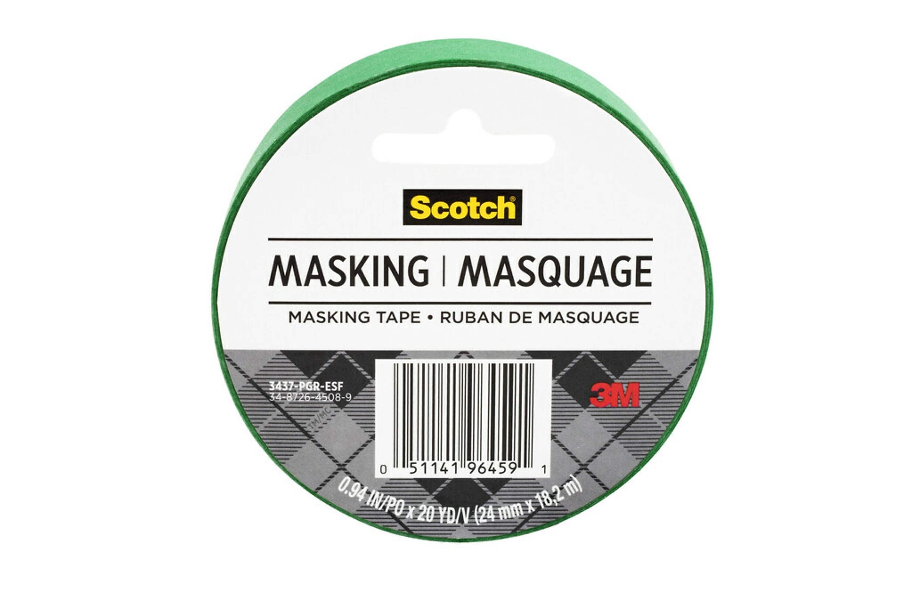 Scotch Expressions Masking Tape, 0.94 in. x 20 yds., Primary Green (3437-PGR-ESF)