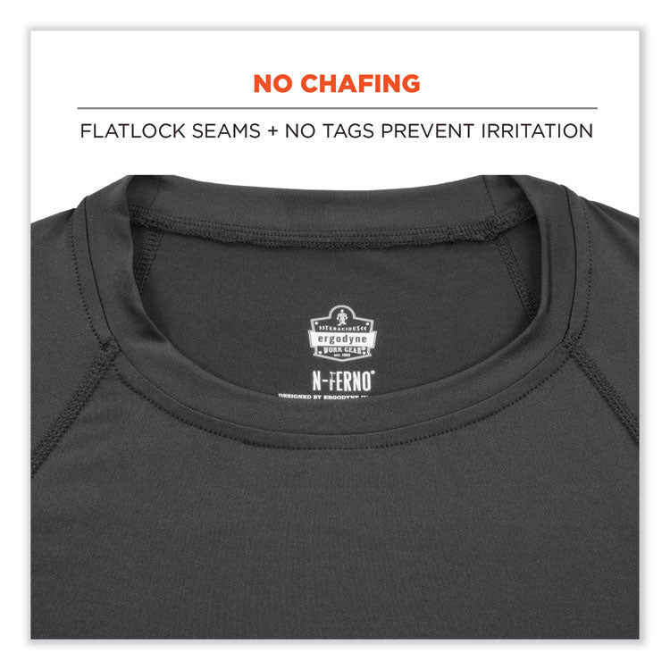 N-Ferno 6436 Long Sleeve Lightweight Base Layer Shirt, 2X-Large, Black