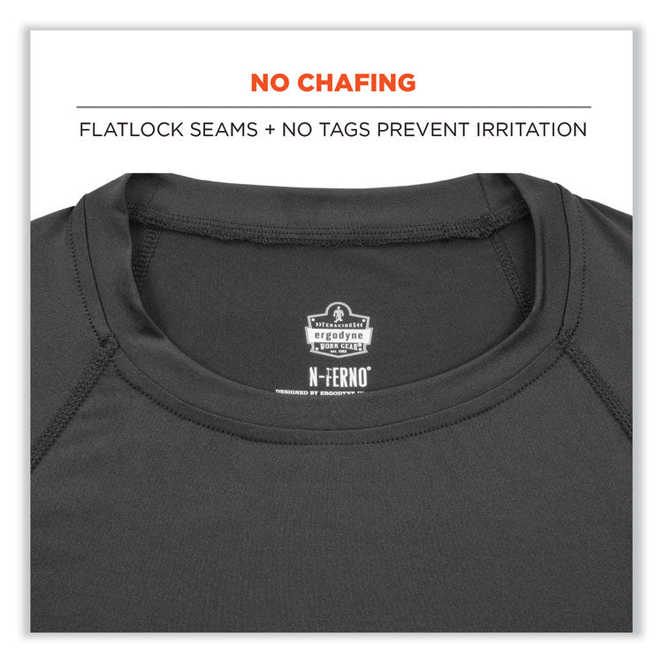 N-Ferno 6436 Long Sleeve Lightweight Base Layer Shirt, 3X-Large, Black