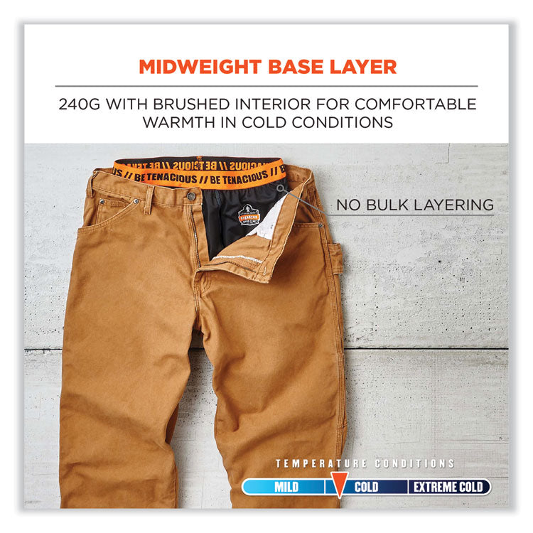 N-Ferno 6480 Midweight Base Layer Pants - 240 g, Medium, Black