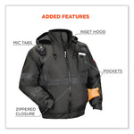 GloWear 8377EV Non-Certified Hi-Vis Quilted Bomber Jacket, Black, X-Large