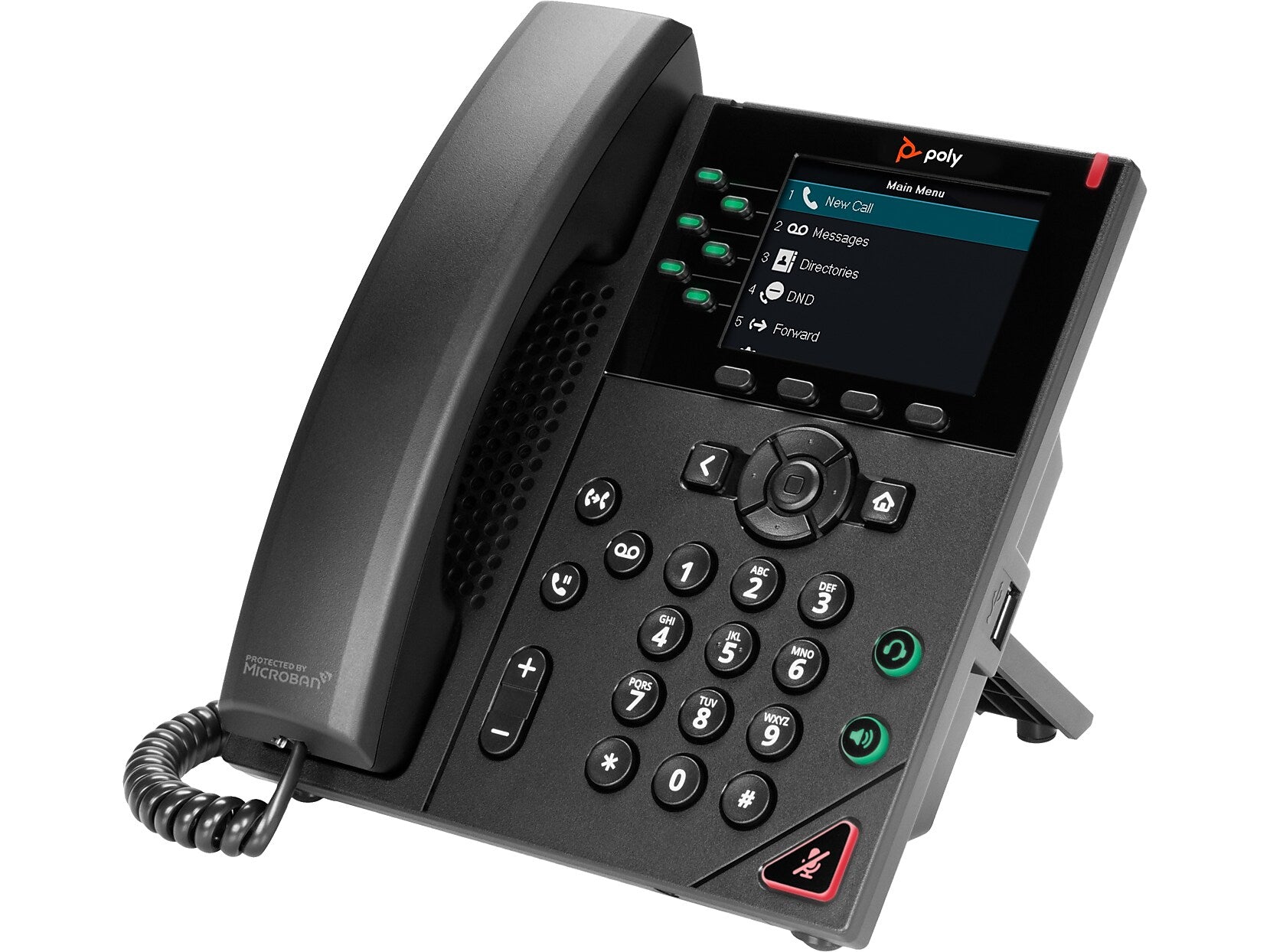 Poly VVX 350 6-Line VOIP Phone, Black (89B69AA#ABA)