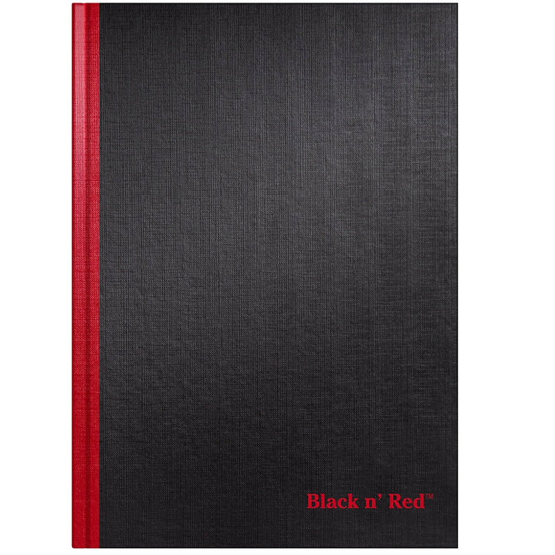 Black N' Red 1-Subject Professional Notebooks, 11 3/4" x 8 1/4", Wide Ruled, 96 Sheets, Black (JDK-D66174)