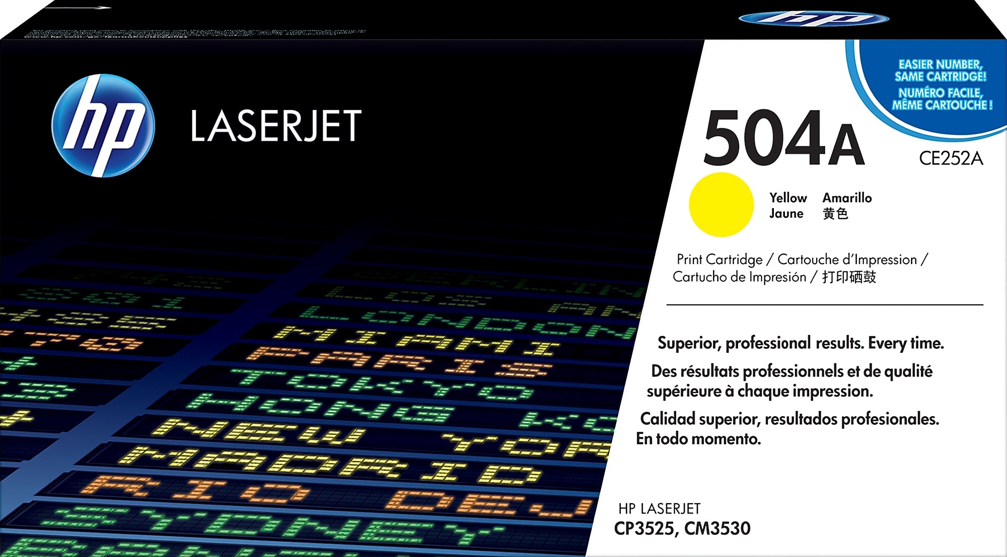 HP 504A Yellow Standard Yield Toner Cartridge, Prints Up to 7,000 Pages (CE252A)