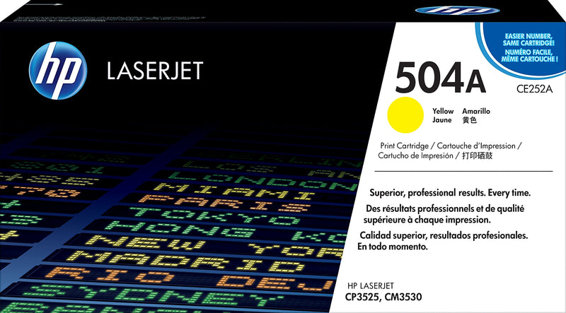 HP 504A Yellow Standard Yield Toner Cartridge, Prints Up to 7,000 Pages (CE252A)