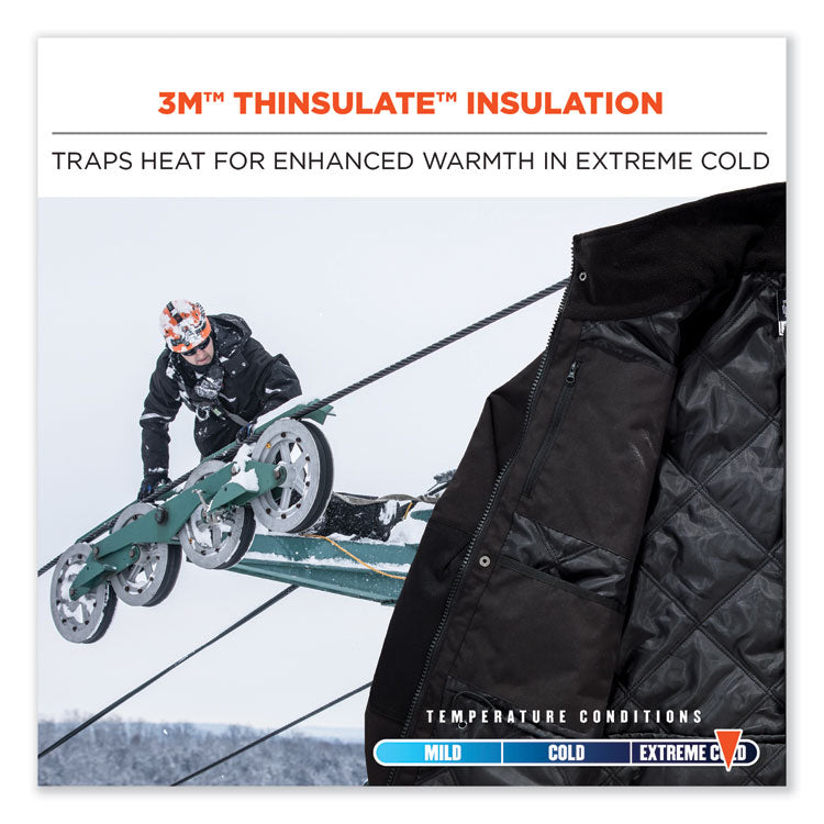N-Ferno 6466 Thermal Jacket with 500D Nylon Shell, Large, Black