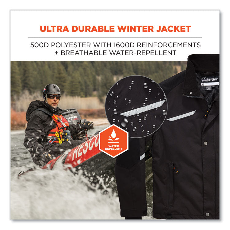 N-Ferno 6466 Thermal Jacket with 500D Nylon Shell, 4X-Large, Black