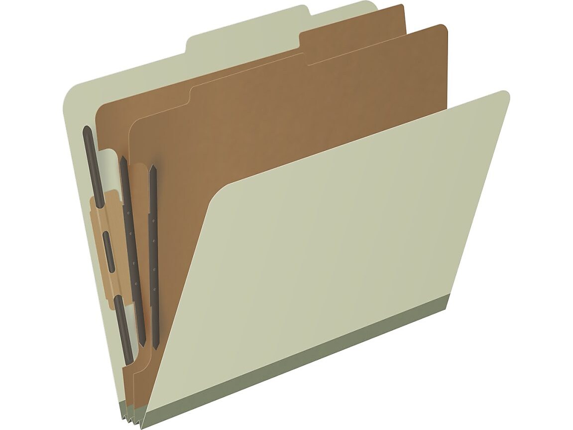 Medical Arts Press Pressboard Classification Folder, 2 Dividers, 2" Expansion, Letter Size, Green, 10/Box (DV-T42-26-3GRN)