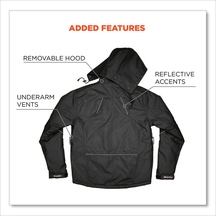 N-Ferno 6467 Winter Work Jacket with 300D Polyester Shell, Medium, Black
