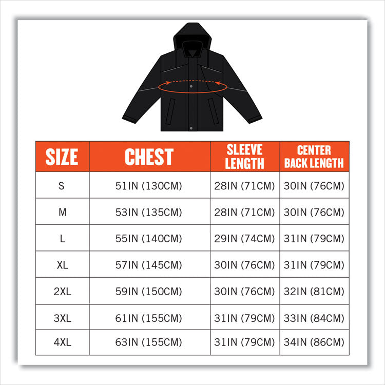 N-Ferno 6467 Winter Work Jacket with 300D Polyester Shell, Large, Black