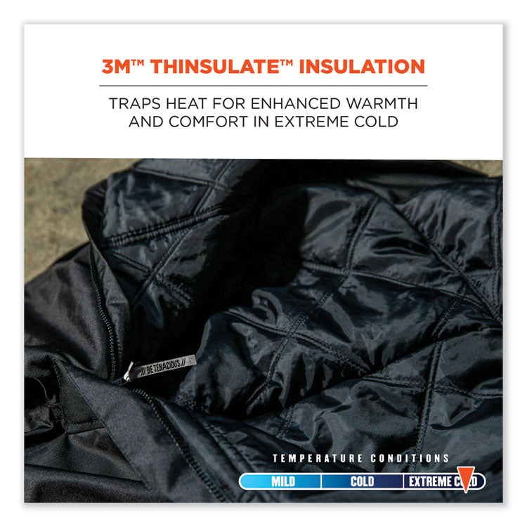 N-Ferno 6471 Thermal Bibs with 500D Nylon Shell, Large, Black