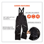 N-Ferno 6471 Thermal Bibs with 500D Nylon Shell, 3X-Large, Black