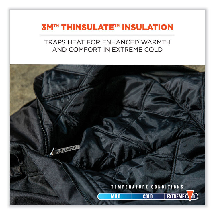 N-Ferno 6471 Thermal Bibs with 500D Nylon Shell, 4X-Large, Black