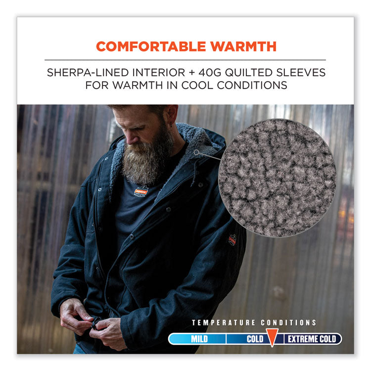 N-Ferno 6468 Duck Canvas Work Jacket, Small, Black
