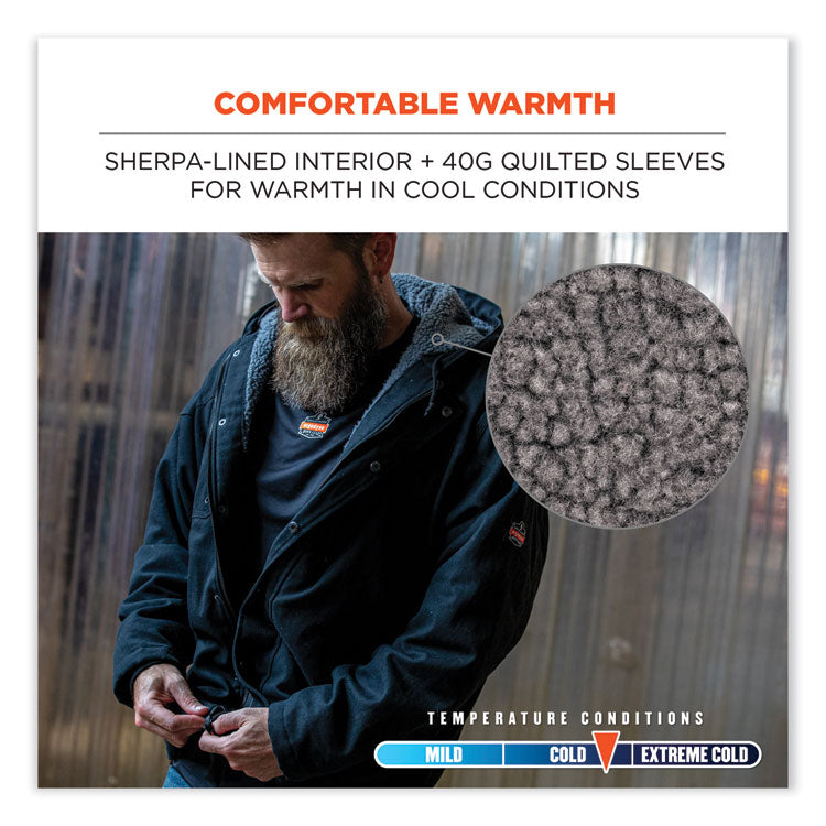 N-Ferno 6468 Duck Canvas Work Jacket, Large, Black