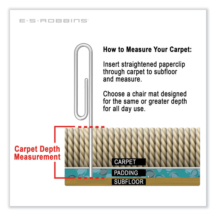 TrendSetter Chair Mat for Medium Pile Carpet, 36 x 48, Driftwood
