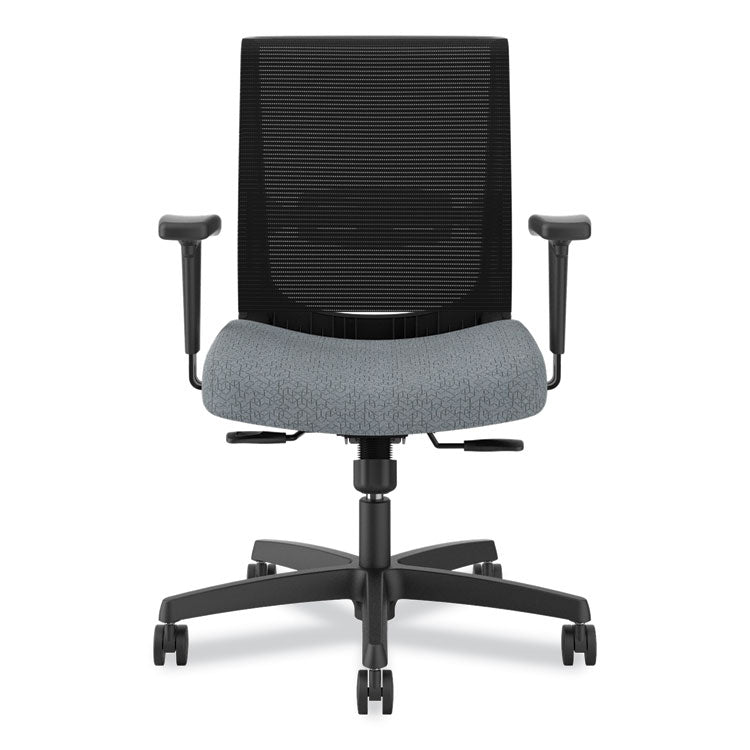 Convergence Mid-Back Task Chair, Supports Up to 275 lb, 16.5" to 21" Seat Height, Basalt Seat, Black Back, Black Frame