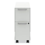 Fuse Mobile Slim Pedestal File, Left/Right, 2-Drawers: Box/File, Letter, Designer White, 10 x 23.25 x 21