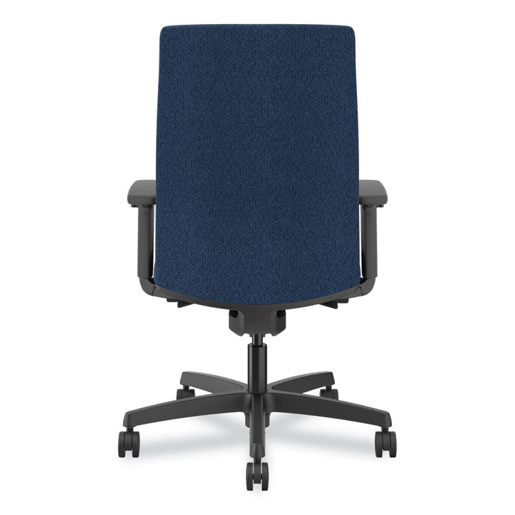 Ignition 2.0 Fabric Upholstered Mid-Back Task Chair with Adjustable T-Arms, 17" to 21.5" Seat Height, Navy Seat/Back