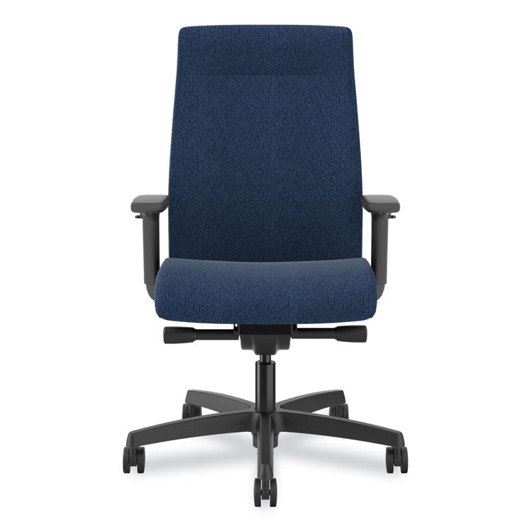 Ignition 2.0 Fabric Upholstered Mid-Back Task Chair with Adjustable T-Arms, 17" to 21.5" Seat Height, Navy Seat/Back