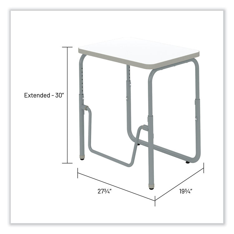 AlphaBetter 2.0 Height-Adjust Student Desk with Pendulum Bar, 27.75 x 19.75 x 22 to 30, Dry Erase