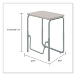 AlphaBetter 2.0 Height-Adjustable Student Desk with Pendulum Bar, 27.75 x 19.75 x 22 to 30, Pebble Gray